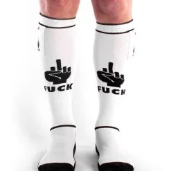 Chaussettes Brutus Fuck Party Pockets - Blanc/noir