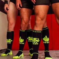Chaussettes Brutus Gas Mask Party Pockets - Noir/jaune Neon -Poppers Soldes Boutique chaussettes brutus gas mask party pockets noir jaune neon 4 1 9133