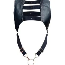 DNGEON Croptop Cockring Harness - Noir -Poppers Soldes Boutique dngeon croptop cockring harness noir 3 2 9298