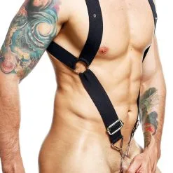 DNGEON Straight Back Harness - Noir -Poppers Soldes Boutique dngeon straight back harness noir 3 1 9409