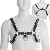 Harnais BDSM En Cuir V?ritable Noir / Blanc -Poppers Soldes Boutique harnais bdsm en cuir vritable noir blanc 0 1 7672