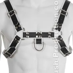 Harnais BDSM En Cuir V?ritable Noir / Blanc -Poppers Soldes Boutique harnais bdsm en cuir vritable noir blanc 1 1 7672