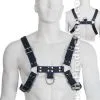 Harnais BDSM En Cuir V?ritable Noir / Bleu -Poppers Soldes Boutique harnais bdsm en cuir vritable noir bleu 0 1 7671