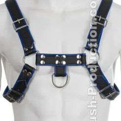 Harnais BDSM En Cuir V?ritable Noir / Bleu -Poppers Soldes Boutique harnais bdsm en cuir vritable noir bleu 1 1 7671