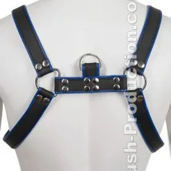 Harnais BDSM En Cuir V?ritable Noir / Bleu -Poppers Soldes Boutique harnais bdsm en cuir vritable noir bleu 2 1 7671