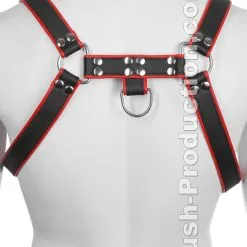 Harnais BDSM En Cuir V?ritable Noir / Rouge -Poppers Soldes Boutique harnais bdsm en cuir vritable noir rouge 2 1 7674