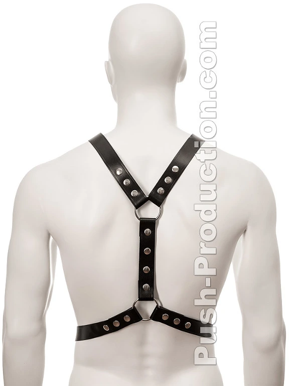 Harnais En Cuir Noir Avec Boutons En M?tal 5 Harnais En Cuir Noir Avec Boutons En M?tal – Image 3