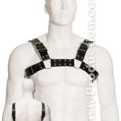 Harnais En Cuir Noir Bull Dog