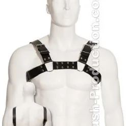 Harnais En Cuir Noir Bull Dog Slim