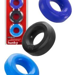 H?nkyjunk - C-Ring Multipack - Noir + Cobalt + Bleu