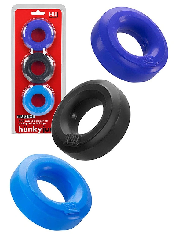 H?nkyjunk - C-Ring Multipack - Noir + Cobalt + Bleu 3 H?nkyjunk - C-Ring Multipack - Noir + Cobalt + Bleu