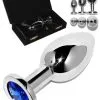 Plug Anal Rosebud Inox - Cristal Bleu - Medium -Poppers Soldes Boutique plug anal rosebud inox cristal bleu medium 0 1 3903