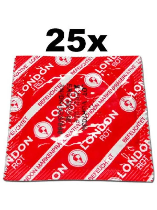 Preservatifs London Rouge Go?t Fraise X 25 -Poppers Soldes Boutique preservatifs london rouge got fraise x 25 0 1 4930