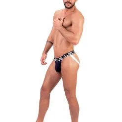 Push - Jockstrap Premium Mesh - Marine/blanc -Poppers Soldes Boutique push jockstrap premium mesh marine blanc 2 1 8975