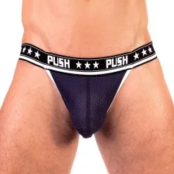 Push - Jockstrap Premium Mesh - Marine/blanc -Poppers Soldes Boutique push jockstrap premium mesh marine blanc 4 1 8975