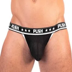 Push - Jockstrap Premium Mesh - Noir/blanc -Poppers Soldes Boutique push jockstrap premium mesh noir blanc 4 1 8979