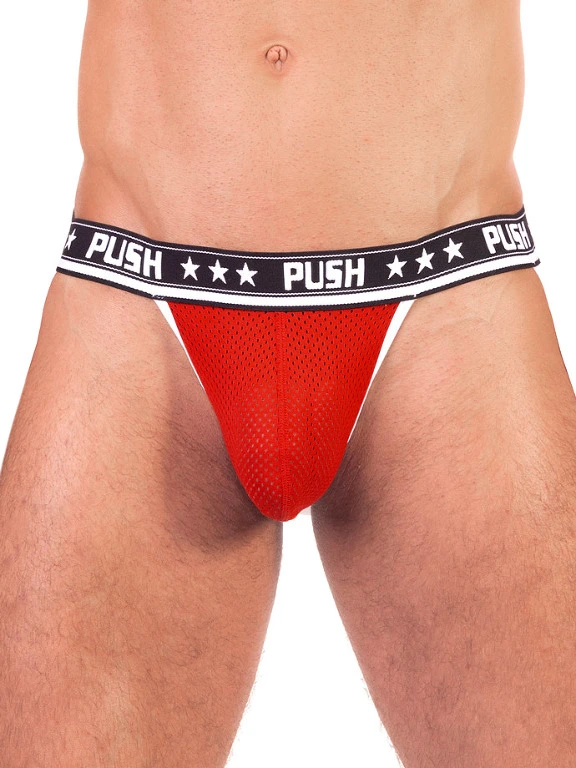 Push - Jockstrap Premium Mesh - Rouge/blanc 7 Push - Jockstrap Premium Mesh - Rouge/blanc – Image 5