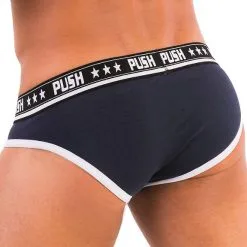 Push - Slip Premium Cotton - Marine/blanc -Poppers Soldes Boutique push slip premium cotton marine blanc 3 1 7828
