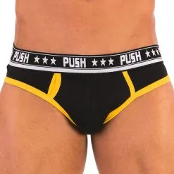 Push - Slip Premium Cotton - Noir/jaune