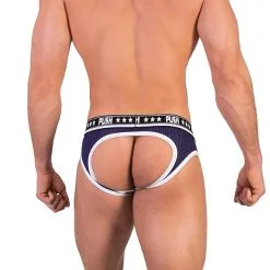 Push - Slip Premium Mesh Hole - Marine/blanc -Poppers Soldes Boutique push slip premium mesh hole marine blanc 3 1 7664