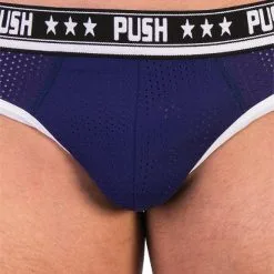 Push - Slip Premium Mesh Hole - Marine/blanc -Poppers Soldes Boutique push slip premium mesh hole marine blanc 4 1 7664