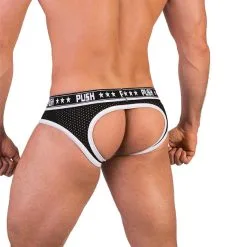 Push - Slip Premium Mesh Hole - Noir / Blanc -Poppers Soldes Boutique push slip premium mesh hole noir blanc 2 1 7662