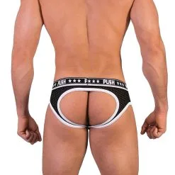 Push - Slip Premium Mesh Hole - Noir / Blanc -Poppers Soldes Boutique push slip premium mesh hole noir blanc 3 1 7662