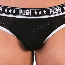 Push - Slip Premium Mesh Hole - Noir / Blanc -Poppers Soldes Boutique push slip premium mesh hole noir blanc 4 1 7662
