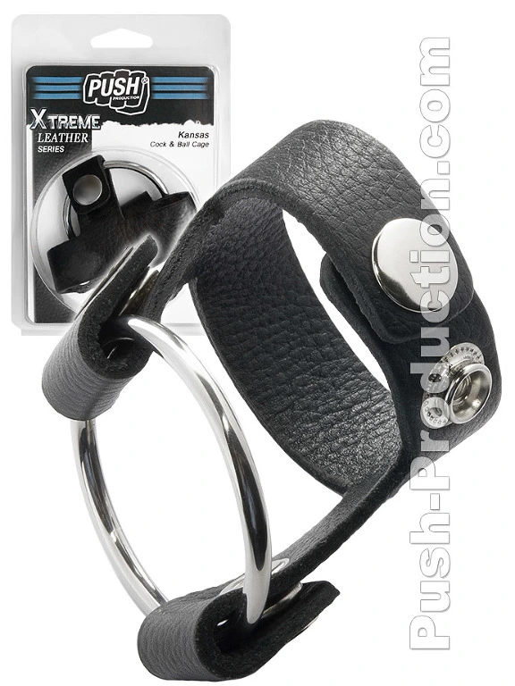 Push Xtreme Leather - Cockring & Cage Kansas 3 Push Xtreme Leather - Cockring & Cage Kansas