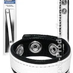 Push Xtreme Leather - Cockring En Cuir Blanc
