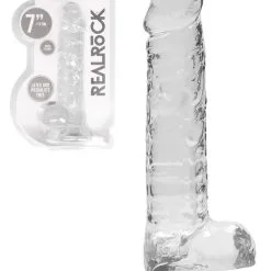 RealRock - Dildo 7 Inch & Balls - Crystal Clear
