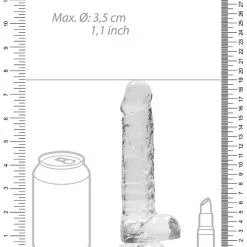 RealRock - Dildo 7 Inch & Balls - Crystal Clear -Poppers Soldes Boutique realrock dildo 7 inch balls crystal clear 4 1 8879