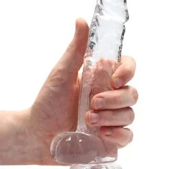RealRock - Dildo 7 Inch & Balls - Crystal Clear -Poppers Soldes Boutique realrock dildo 7 inch balls crystal clear 5 1 8879