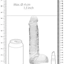 RealRock - Dildo 8 Inch & Balls - Crystal Clear -Poppers Soldes Boutique realrock dildo 8 inch balls crystal clear 4 1 8878