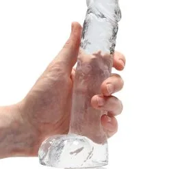 RealRock - Dildo 8 Inch & Balls - Crystal Clear -Poppers Soldes Boutique realrock dildo 8 inch balls crystal clear 5 1 8878