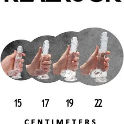 RealRock - Dildo 8 Inch & Balls - Crystal Clear -Poppers Soldes Boutique realrock dildo 8 inch balls crystal clear 6 1 8878