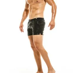 Short De Bain Glitter - Noir 8 Short De Bain Glitter - Noir -Poppers Soldes Boutique short de bain glitter noir 2 1 8768