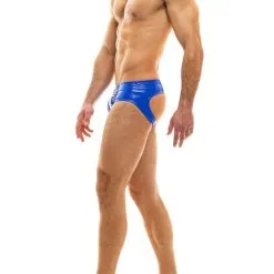 Slip Bottomless Viral Vinyl - Bleu -Poppers Soldes Boutique slip bottomless viral vinyl bleu 3 1 8750