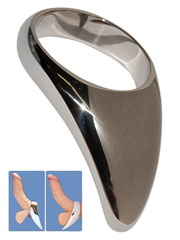 Stainless Steel Teardrop Cock Ring - 55mm 3 Stainless Steel Teardrop Cock Ring - 55mm