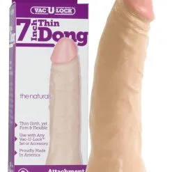 Vac-U-Lock - 7 Inch Thin Natural Dong